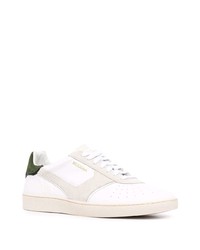 Baskets basses en cuir blanc et vert Pantofola D'oro