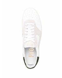 Baskets basses en cuir blanc et vert Pantofola D'oro