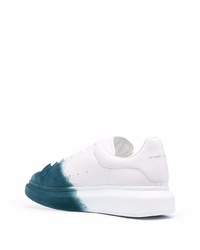 Baskets basses en cuir blanc et vert Alexander McQueen