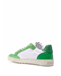 Baskets basses en cuir blanc et vert Off-White