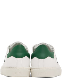 Baskets basses en cuir blanc et vert Axel Arigato