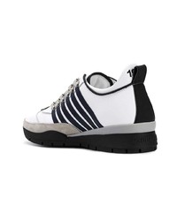 Baskets basses en cuir blanches et noires DSQUARED2