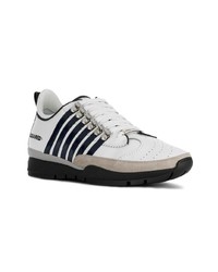 Baskets basses en cuir blanches et noires DSQUARED2