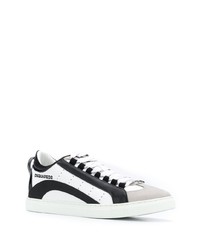 Baskets basses en cuir blanches et noires DSQUARED2