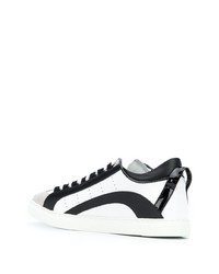 Baskets basses en cuir blanches et noires DSQUARED2