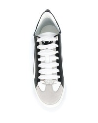 Baskets basses en cuir blanches et noires DSQUARED2