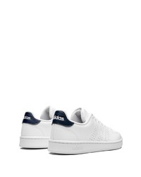 Baskets basses en cuir blanches et noires adidas