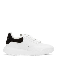 Baskets basses en cuir blanches et noires Alexander McQueen