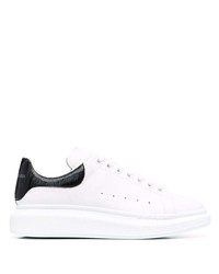 Baskets basses en cuir blanches et noires Alexander McQueen