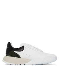 Baskets basses en cuir blanches et noires Alexander McQueen