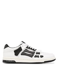 Baskets basses en cuir blanches et noires Amiri