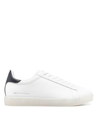 Baskets basses en cuir blanches et noires Armani Exchange