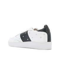 Baskets basses en cuir blanches et noires Senso