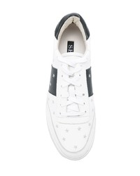 Baskets basses en cuir blanches et noires Senso