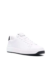 Baskets basses en cuir blanches et noires Balmain