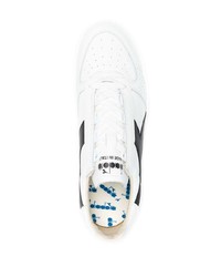 Baskets basses en cuir blanches et noires Diadora