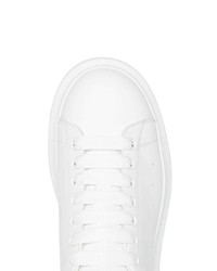 Baskets basses en cuir blanches et noires Alexander McQueen