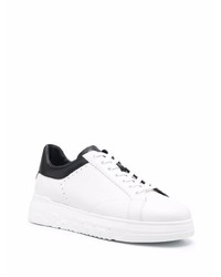 Baskets basses en cuir blanches et noires Baldinini