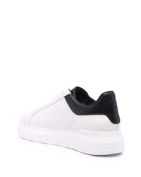 Baskets basses en cuir blanches et noires Baldinini