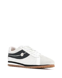 Baskets basses en cuir blanches et noires Bally