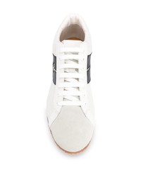 Baskets basses en cuir blanches et noires Bally