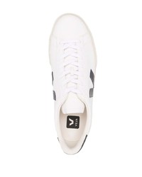 Baskets basses en cuir blanches et noires Veja