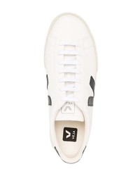 Baskets basses en cuir blanches et noires Veja