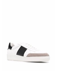 Baskets basses en cuir blanches et noires Sandro