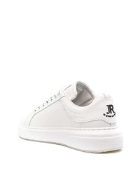 Baskets basses en cuir blanches et noires John Richmond