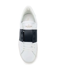 Baskets basses en cuir blanches et noires Valentino Garavani