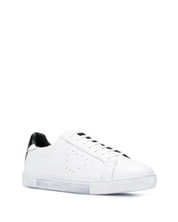 Baskets basses en cuir blanches et noires Emporio Armani