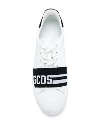 Baskets basses en cuir blanches et noires Gcds