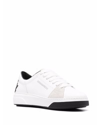 Baskets basses en cuir blanches et noires DSQUARED2