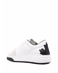 Baskets basses en cuir blanches et noires DSQUARED2