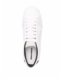 Baskets basses en cuir blanches et noires DSQUARED2