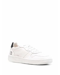 Baskets basses en cuir blanches et noires D.A.T.E