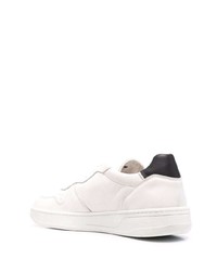 Baskets basses en cuir blanches et noires D.A.T.E