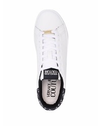 Baskets basses en cuir blanches et noires VERSACE JEANS COUTURE