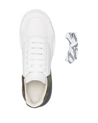 Baskets basses en cuir blanches et noires Alexander McQueen