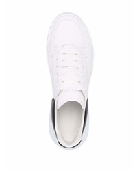 Baskets basses en cuir blanches et noires Alexander McQueen