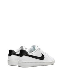 Baskets basses en cuir blanches et noires Nike