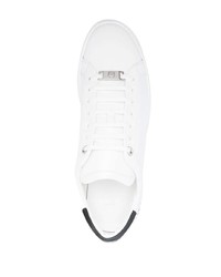 Baskets basses en cuir blanches et noires Billionaire