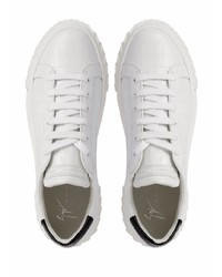 Baskets basses en cuir blanches et noires Giuseppe Zanotti