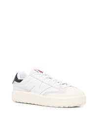 Baskets basses en cuir blanches et noires New Balance