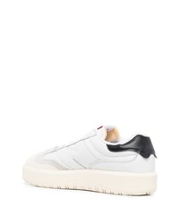 Baskets basses en cuir blanches et noires New Balance