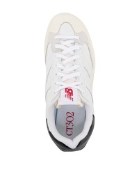 Baskets basses en cuir blanches et noires New Balance