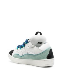 Baskets basses en cuir blanches et noires Lanvin