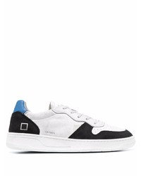 Baskets basses en cuir blanches et noires D.A.T.E