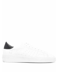 Baskets basses en cuir blanches et noires D.A.T.E