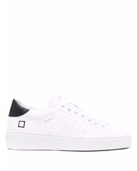 Baskets basses en cuir blanches et noires D.A.T.E